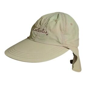 Vintage Cabelas Sherlock Hunting Hat Cap Mens Beige One Size Outdoor Neck Flap